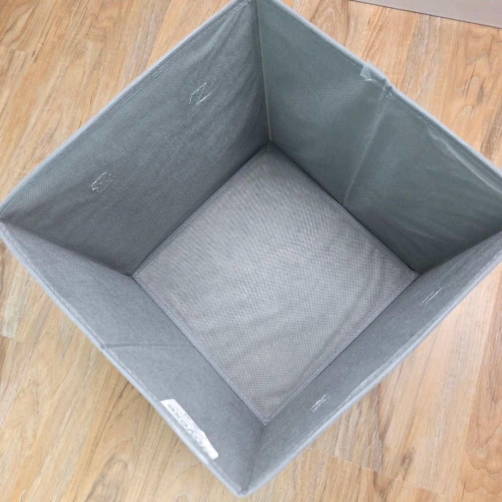 🔸️Gray Canvas Dual Handle Collapsible Storage Bin Set of 4 - Picture 11 of 12